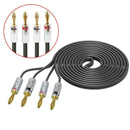 4pcs Banana Plugs OFC Wire Hi-end OFC 10ft 12 Gauge Hifi Speaker Cable