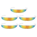 5x Yellow Futuristic  Mirrored Sunglasses Narrow Shield Party Eyewear