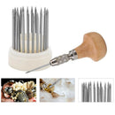 23Pcs Bead Grain Tools Set Graver Beader with Graver Wood Handle for Goldsm Z5G3