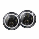1X 7Inch Round 75W LED Headlights Hi/Lo For Motorcycle 97-18 JK TJ LJ Wrangle Kn