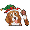 Elf Hat Beagle Dog Car Rear Windshield Wiper Stickers Decals Auto Styling