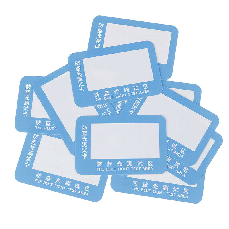 10Pcs/set Anti Blue Light Purple Test Card For Glasses Reusable Polarized Te`US