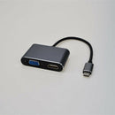 1X(Usb3.1 Type-C Public To Hdmi Mother + Vga Mother High-Definition Audio A