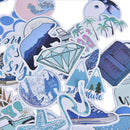 50pcs Blue Ice Penguin Sea Skateboard Stickers Laptop Luggage Decals Sticker3C