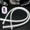 2pcs 60CM LED White Car Daytime Running Lamp Strip Light Flexible Soft Tube sscx