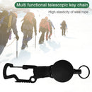 Burglar Telescopic Keychain Outdoor Retractable Elastic Wire Rope with Carabiner