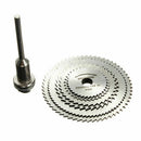 7Pcs HSS CIRCULAR SAW BLADE DISCS & MANDREL|Rotary Tool Wood/Metal Cutting Kit