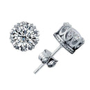 Fashion Zircon Earrings European Round Ear Studs for Women Jewelry Gift