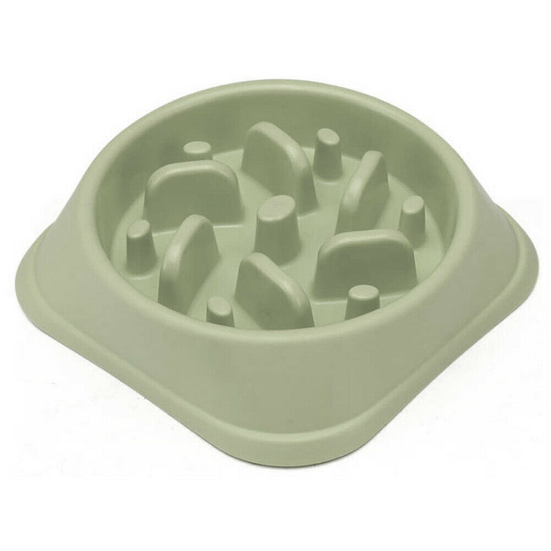 Pet Slow Feed Bowl Portable Dog Foods Bowl Prevent Obesity Feeder (Green) A