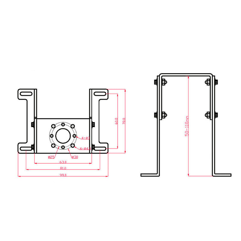 RC Aircraft /Ship Motor Accessories Metal Bracket Holder Adjustable 50-110mm