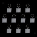 20pcs Flower/Square Blank Insert Photo Picture Frame Split Ring Keychains