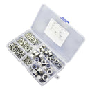 165Pcs/Set M3 M4 M5 M6 M8 M10 M12 Stainless Steel Nylon Insert Hex Lock Nut Kit