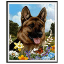 5D DIY Full Drill Diamond Painting Dog Garden Cross Stitch Embroidery Kits