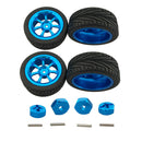 4 Pieces Hub Wheel Rim Rubber Tires Hex Nut Set for RC 1:18 Wltoys A959-B A979-B