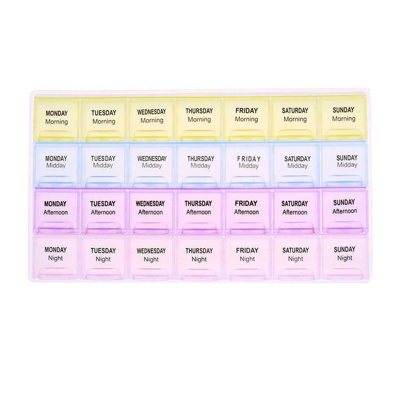 28 Compartments Plastic Pills Box Portable Home Pills Storage Organizer