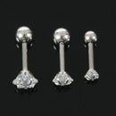 1 Set Of 3 Size 316L Surgical Steel Stars Clear Zirconic Cartilaginous Ear