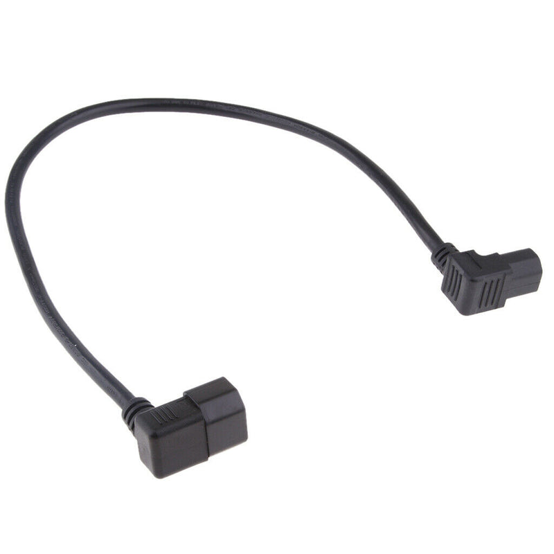 2Pcs IEC 320 C14 Male to C13 Female Converter PDU Power Lead Angle Cable 23"