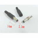 30pcs 2.1x5.5mm Male Barrel DC Power Plug Socket Jack Connector Black VQX