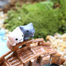 6x Cats Mini Landscape Minilandschaft Pot Culture Tools Decoration Miniatur ^