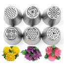 6Pcs/Set Russian Tulip Icing Piping Nozzles Stainless Steel Pastry Cake TooS Hn