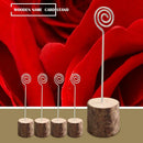 10pcs Wooden Name Card Photo Holder Wedding Party Menu Folder Clip Stand