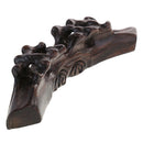 Bow Chinese Wooden Brush Holder Holder Carved Art