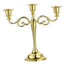 European 3 Arms Candelabra Candle Holder for Decoration  Golden