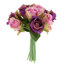 12 Head Artificial Rose Flower Garland Wedding Party Home Table Top Purple