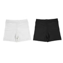 2x Ladies Black White Spandex Shorts Hot Pants Dance Party Casual Club Gym M