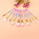 10pcs/set Fish Tail Makeup Brush Foundation Powder Makeup Cosmetic Tools