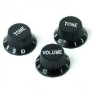 Guitars Control Knobs 1-Volume 2-Tone For Strat Fender Stratocaster Black   JR