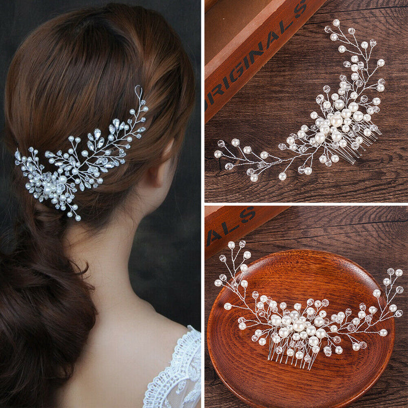 Luxury Bridal Wedding Beautiful Pearls Hair Comb Hair Clip Hair Headpieces new