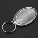Keychain Detachable Key Ring DIY Oval Blank Photo Frame 3.4 x 5cm U5Y1
