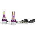 1 Pair COB LED Car Headlight Bulbs 72W Headlamp Fog Light Purple (9005) A