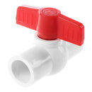 20mm x 20mm Slip Plumbing T Handle Full Port PVC-U Ball Valve white+red M7M7