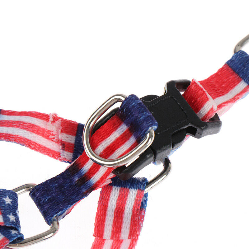 1CM Width Small Pet Dog Cat Print Rope Lead Leash Harness Adjustable Chest SEAU