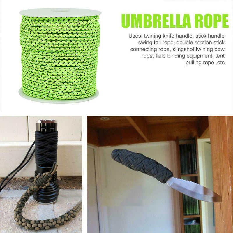 5m Survival Paracord 4mm Reflective Parachute Cord Lanyard Rope for Camping