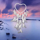 Heart Dream Catcher Hand Made Dream Catcher White Feather Home Wedding Deco F4H9