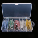 50pcs Soft Plastic Bass Fishing Lure Bait with Jig Head Worm Hooks Lure Box