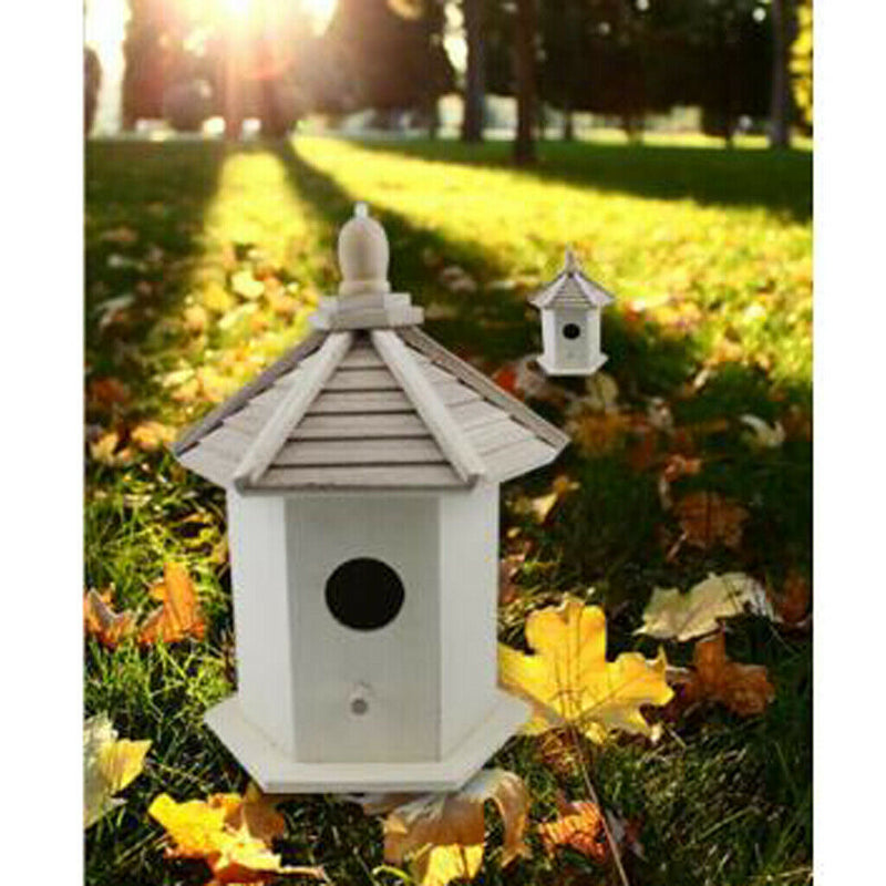 Wooden Bird House | Nesting Box & Garden Decoration for Small Birds | Outdoors