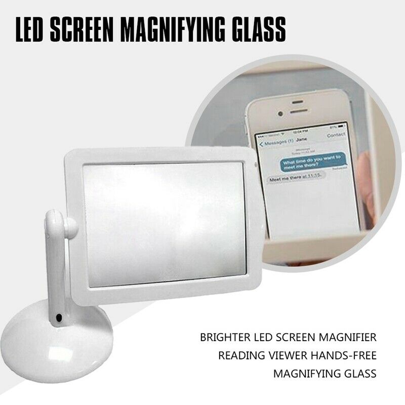 Brighter LED Screen Magnifier Reading Viewer Hands-Free Magnifying Glass