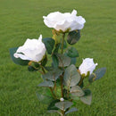 3 Head White Rose Flower Solar Light Outdoor Lawn Lamp Ip65 Waterproof Lamp
