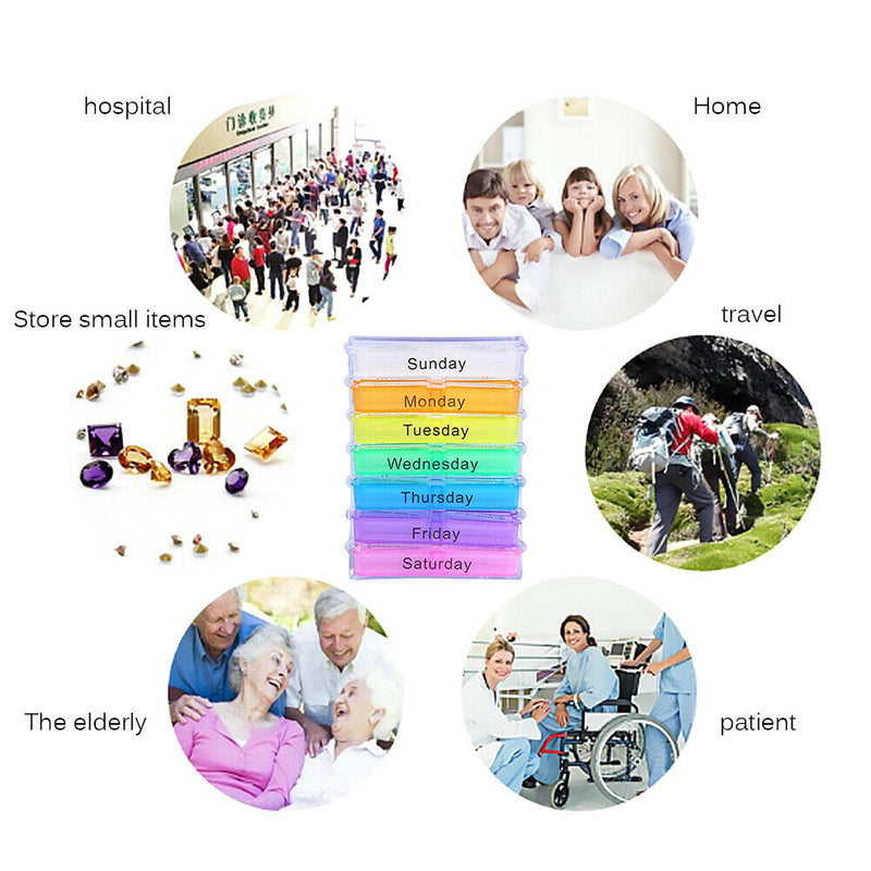 4 Times A Day Weekly Medicine Case Moisture-Proof Container for Pills Vitamin