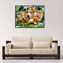 Fox Family 5D Diamond Painting Cross Stitch Kit Home Decor Craft Needlework