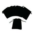 Small Velvet Black Pouches With Drawstrings A3J6