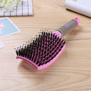 Scalp Massage Bristle Hair Comb Curly Straight Anti Static Hairbrush (Pink)