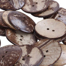 20PCs Coconut Shell Buttons Sewing Scrapbooking Brown Round 2 Holes 5cm Dia
