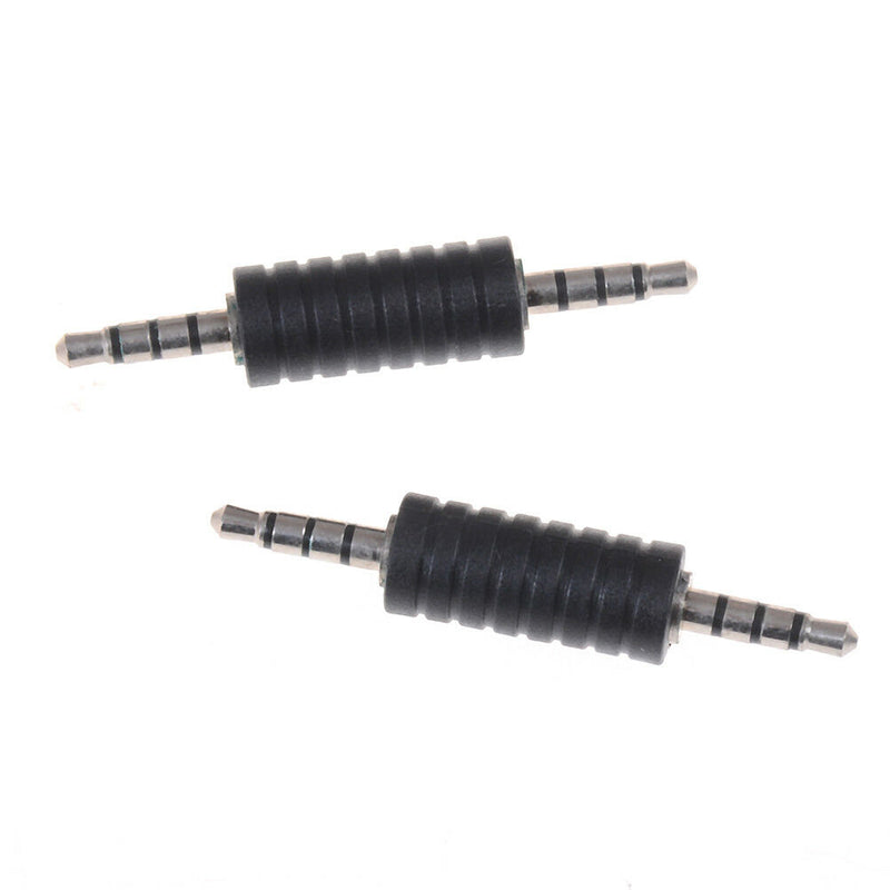 2x 3.5mm stereo male to male jack audio plug connector/coupler adapter joiner TE