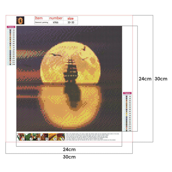 5D DIY Diamond Painting Full Drill Rhinestone Tree Moon Embroidery (K966)