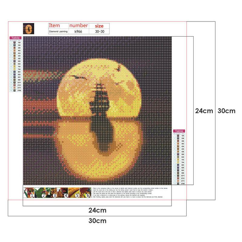 5D DIY Diamond Painting Full Drill Rhinestone Tree Moon Embroidery (K966)